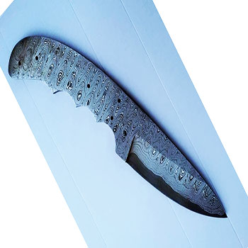 Handmade Ready to Fit Damascus Steel Template Blades from Pakistan for Custom Knife Making