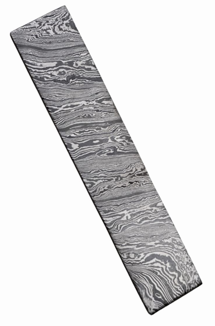 Patterned Damascus Stainless Steel Bar 12" with Wave Layered Design for Knife Making