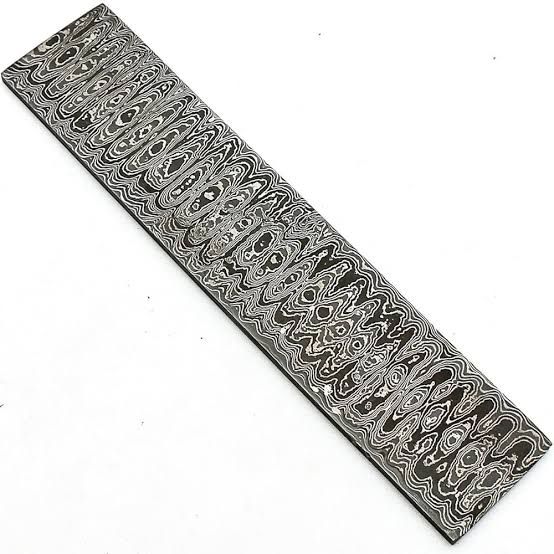 Premium Layered Damascus Steel Bar Stock with Wave Pattern for Knife Making & Metal Craft