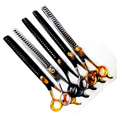 Shark Teeth Dog Grooming curved Scissors
