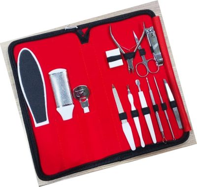Luxury Manicure Pedicure Kit Nail Clippers Cuticle Care Set Portable Grooming Case