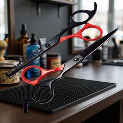 Matte Black Barber Shears Set Professional Hair Cutting & Thinning Scissors set