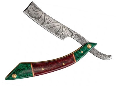 Premium Damascus Blade Straight Razor for Men | Professional Cut Throat Barber Shaver for Traditional Wet Shaving
