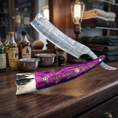 Damascus Steel Blade Shaving Razor for Men | Premium Barber Straight Razor