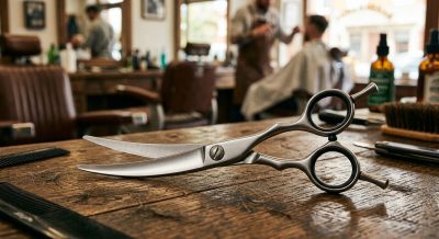 Professional Curved Blade Hair Cutting Scissors Barber Shears for Salon Styling