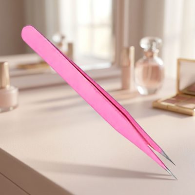 Professional Narrow Tip Lash Tweezers Precision Eyelash Extension Application Tool - Baby Pink